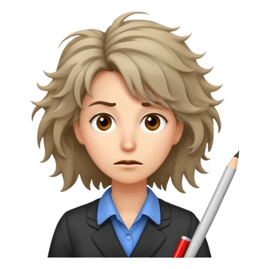 nervous female teacher with messy hair sticker