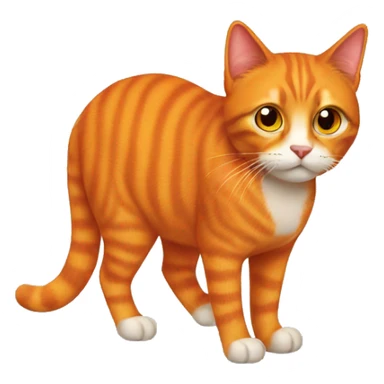 orange cat with red human hair sticker