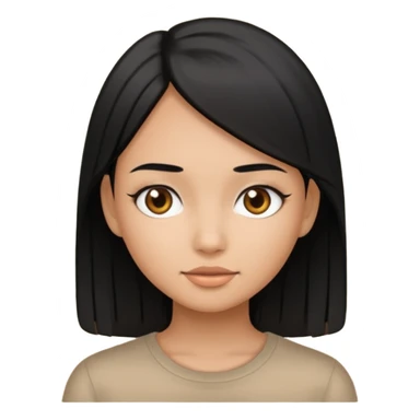 girl with black straight hair with tan skin sticker