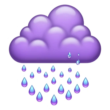 Purple Rain dancing down from cloud sticker