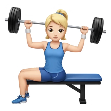cute simple style character lying on bench holding barbell sticker