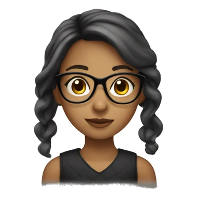 Brunnete girl with glasses sticker