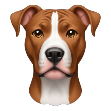 Copper pitbull with white on snout sticker