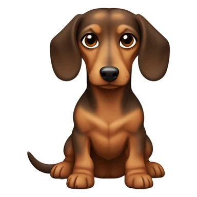  half dachshund and half Yorkshire dog, brown with darker brown spots, long hair but not too long sticker