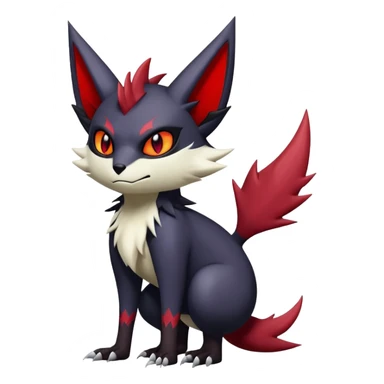 Vampiric feral emo dark Zangoose-Litten-Noibat-Fakémon-hybrid-creature (full body) sticker