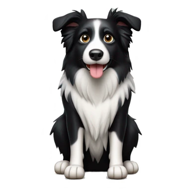 Border collie avec tête un côté noir et un côté banc sticker