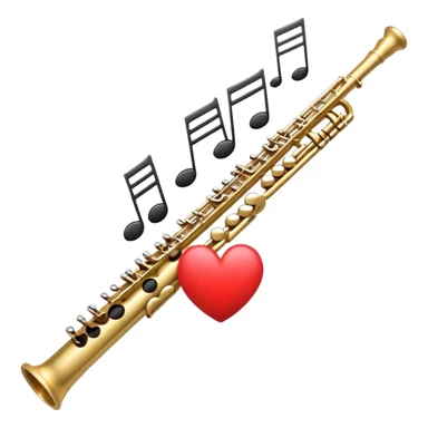 flute with music and love sticker