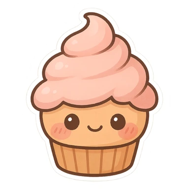 Chibi Cupcake Blush sticker