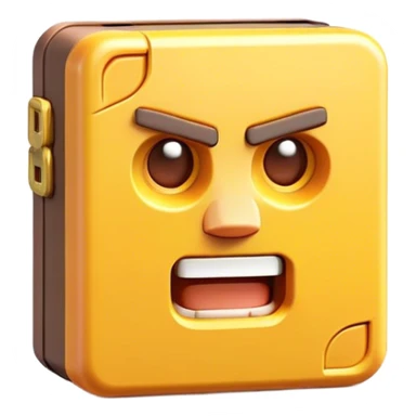 Clash of Clans aesthetic: Cinematic Playful Classic Game Cartridge Portrait Emoji, rendered in a 3D vector-style similar to standard emojis with minimal shading and bold, simplified shapes. A compact, distinct form with signature details, softly glowing with a nostalgic gaming charm. Simplified yet unmistakably iconic, highly detailed and consistent, glowing with a soft radiance and high shine. Stylized with a touch of retro gaming magic and a soft glowing outline, capturing the essence of a beloved gaming relic with a friendly, playful manner! sticker