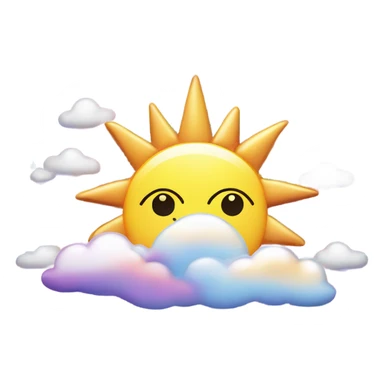 Lisa frank glitter sun and clouds sticker