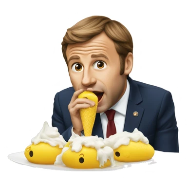 Macron qui mange une glace  sticker