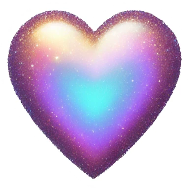 Iridescent heart with sparkle sticker