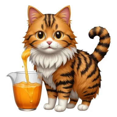 a pouring tabby cat sticker