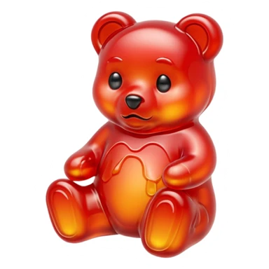 Sad Gummy bear melting into ground sticker