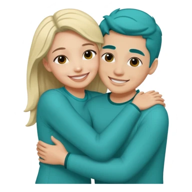teal love hug sticker