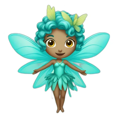 Turquoise fairy sticker