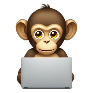 A monkey who work on a pc sticker