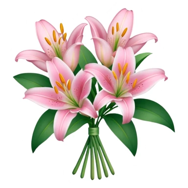 bouquet of baby pink lilies sticker