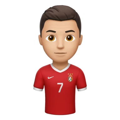 red football shirt with Ronaldo 7 on the back sticker