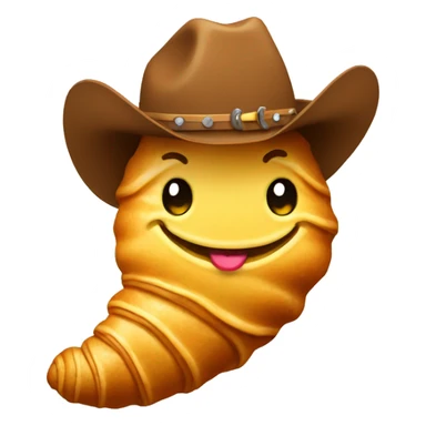 croissant wearing a cowboy hat sticker