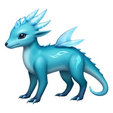 Shiny Dark Edgy  Aurorus-Inteleon-Amaura-Fakémon-hybrid-creature (full body)  sticker