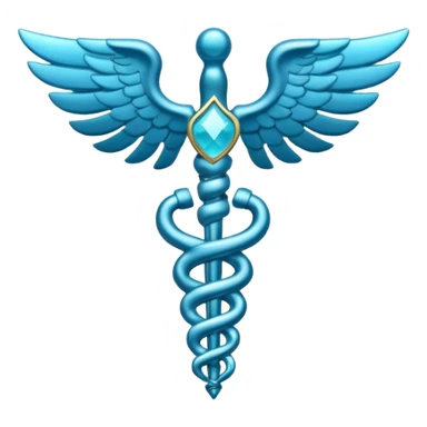 blue medical start of life (caduceus) symbol sticker