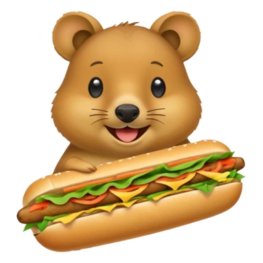 quokka eating bahn mi sticker