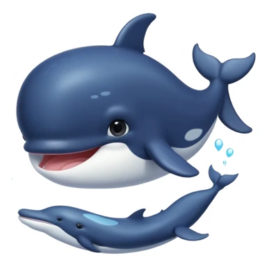 bébé baleine cheveux noirs sticker