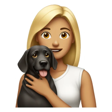 woman with big dog sticker