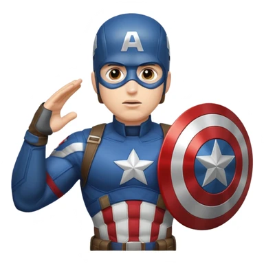 Captain America saluting, shield on back sticker
