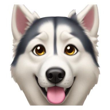 Blonde husky amber eyes nose pink with tongue out  sticker