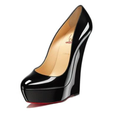 WEDGE heel LOUBOUTIN black PATENT sticker