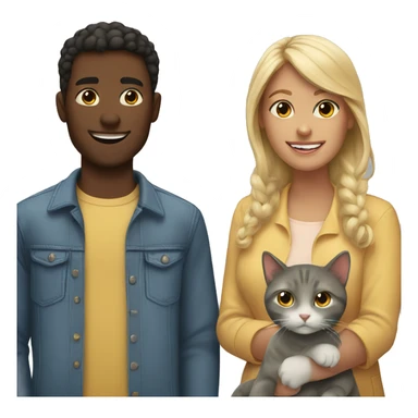 2 people and 2 cats sticker