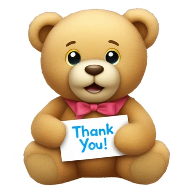 Teddy Bear saying “Thank You!” sticker