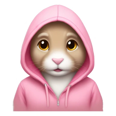 Bunny wearing a heart hoodie sticker