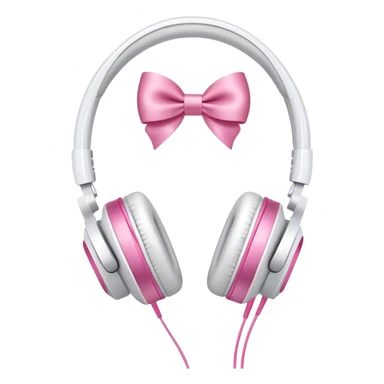 White headphones with pink bows sticker