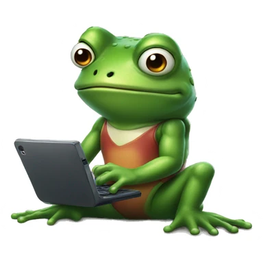 Frog playing videogames sticker