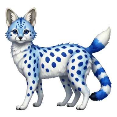 Cobalt-blue, sapphire-spotted, white-bellied, exotic Serval-sergal-Trico-fusion-animal-hybrid sticker