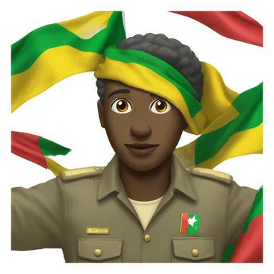 Crea una persona que tenga la bandera de Senegal  sticker