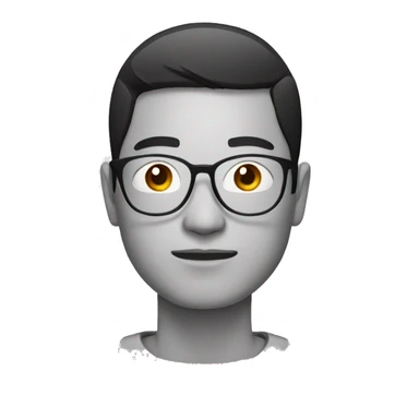 asian man with round glass sticker