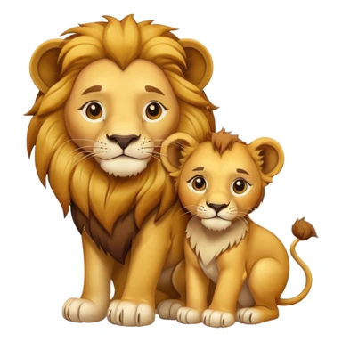 Lion avec un lion qui tiens un lion sticker