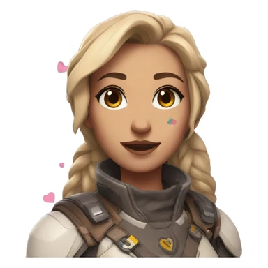 Juno from overwatch with hearts in her eyes sticker