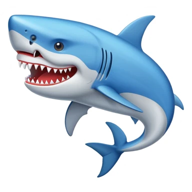 Un tiburón con zapatillas azules sticker