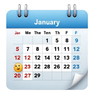 calendar, first page, day 1 sticker