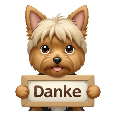 now make a yorkshire holding a sign danke sticker