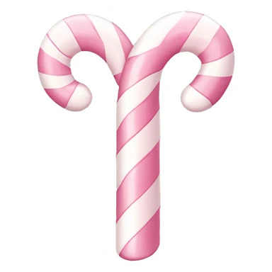 Pastel pink and white candy cane with bow  sticker