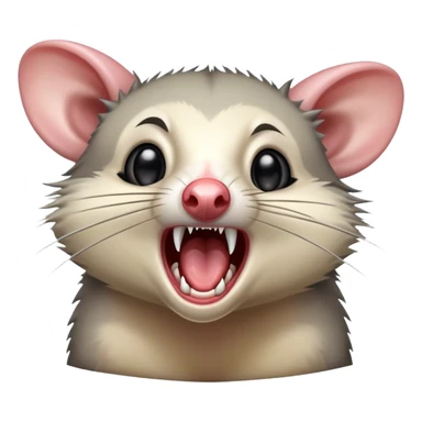 opossum screaming sticker