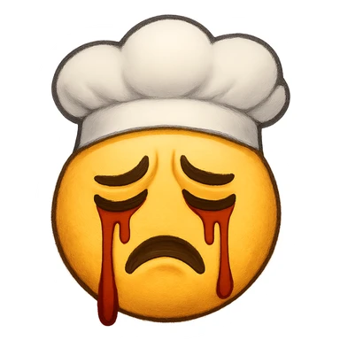 blood crying emoji with chef hat, remove background sticker