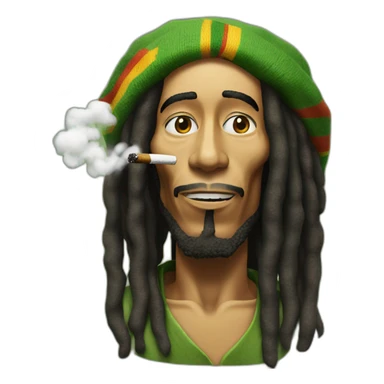 bob marley smoking sticker