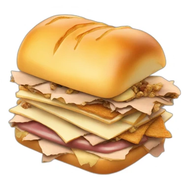 massive thanksgiving leftover sandwich with turkey, potato chips, gravy and stuffing inside sticker